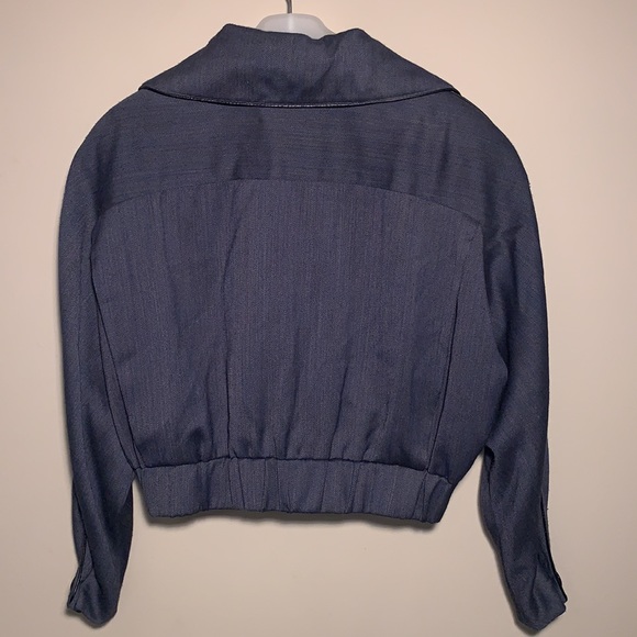 Vintage 90’s Karen Perry bomber jacket with leather piping - Picture 3 of 12